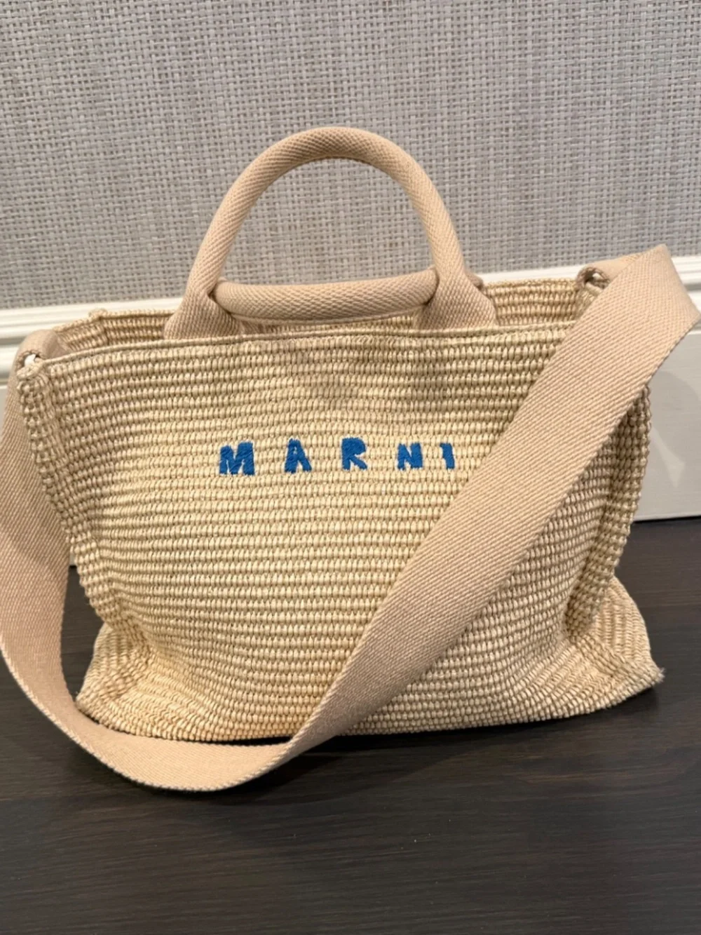 Authentic Marni raffia effect tote bag
